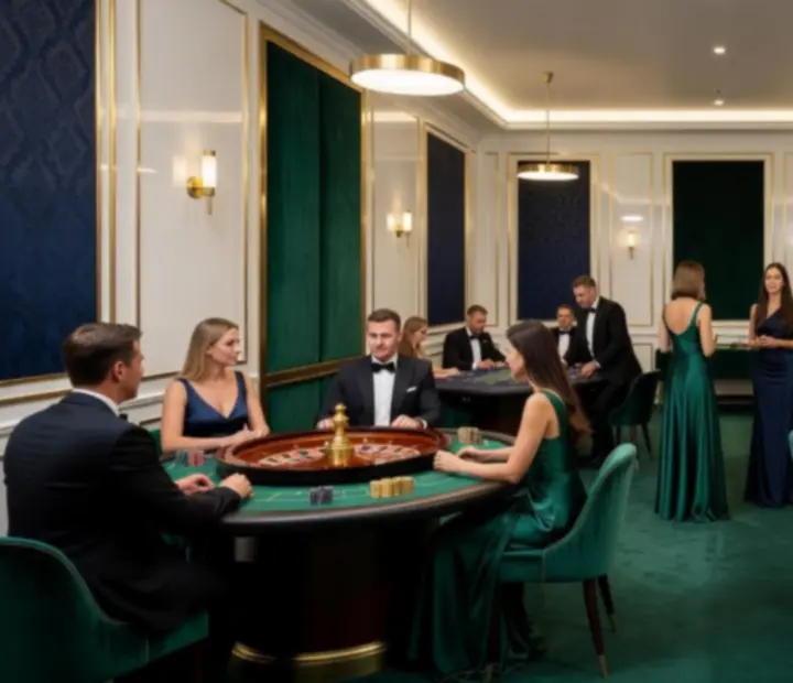 Elegantný interiér kasína RoyaVento s moderným nábytkom a atmosférickým osvetlením